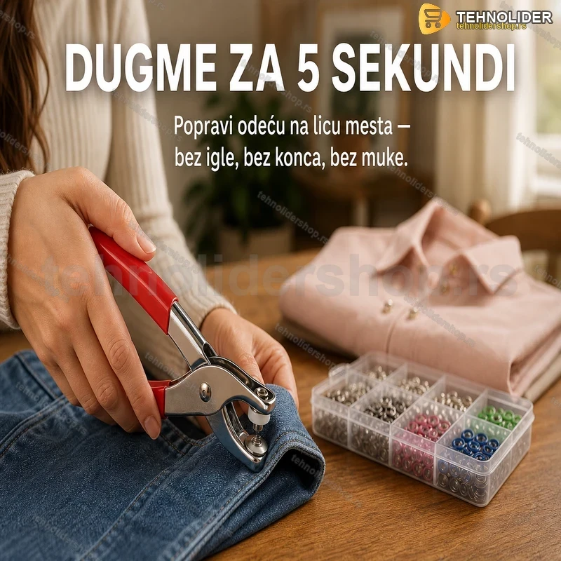 set-za-dugmad-bez-sivenja-tehnolidershop Fixino Profesionalni Set za Dugmad – Popravka Odeće bez Šivenja