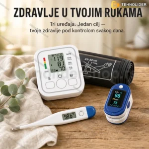 Set za merenje zdravlja 3u1 — pritisak, temperatura, oksimetar