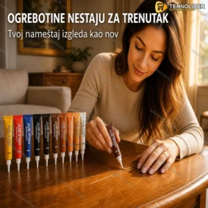 Set za reparaciju drvenog nameštaja — 10 nijansi sa četkicom i paletom