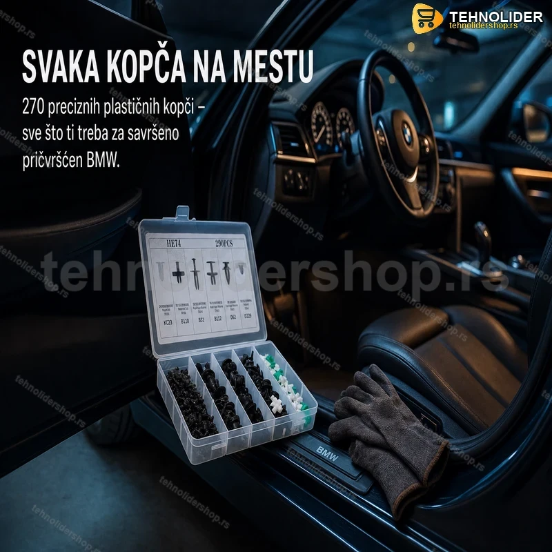 set-zabica-za-pricvrscivanje-bmw-tehnolidershop Set Žabica za Pričvršćivanje BMW – 270 Komada Plastičnih Kopči
