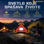 Sigurnosni LED Trougao – Solarno i USB Punjenje, 1000lm, Power Bank