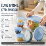Silikonski Poklopci za Hranu – Set od 12 Rastegljivih Poklopaca