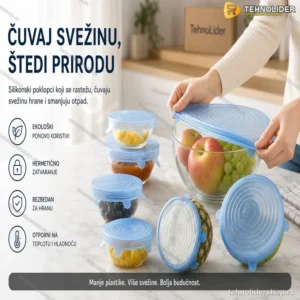 Silikonski Poklopci za Hranu – Set od 12 Rastegljivih Poklopaca