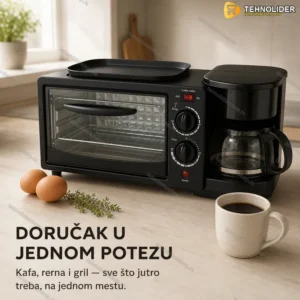 Silver Crest 3 u 1 Aparat za Doručak – Kafa, Rerna i Gril u Jednom