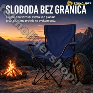 Sklopiva kamp stolica 80x51x74cm — metalni ram, nosivost 120kg