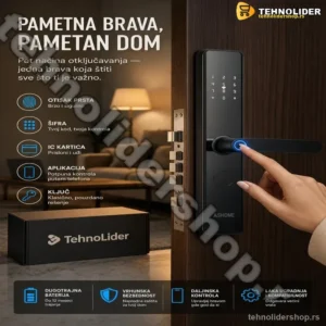 Smart Brava sa 5 Načina Otključavanja – Otisak Prsta, Šifra, Kartica, TTLock i Ključ