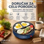 Sokany 3u1 Mini Električni Gril Tiganj – Višenamenska Tava za Doručak