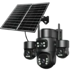 Solarna 4G kamera sa 3 objektiva i 2 solarna panela – bežični nadzor