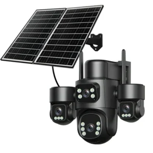 Solarna 4G kamera sa 3 objektiva i 2 solarna panela – bežični nadzor