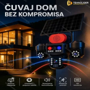 Solarna PTZ Kamera sa Tri Sočiva 4G 25Mpix – Bežični Nadzor 24/7
