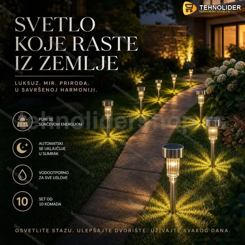 Set od 10 SOLARNIH baštenskih LED lampi Set od 10 SOLARNIH baštenskih LED lampi