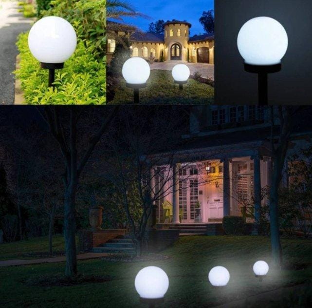 Solarne lampe za dvorište i baštu set 4 komada solarne lampe - prednja strana