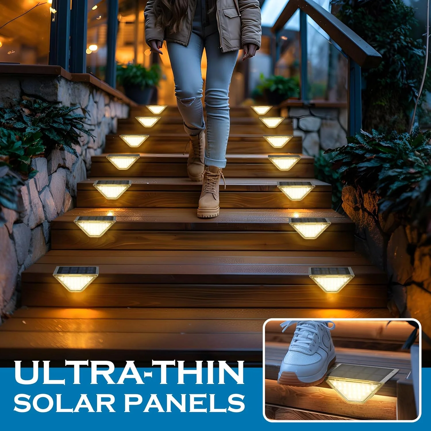 Solarne lampe za stepenište — set od 2 komada solarne lampe za stepenište - u upotrebi