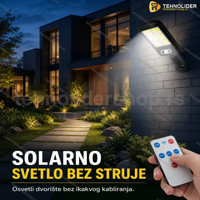 Solarni Dvorišni Reflektor + Daljinski 1+1 Gratis Solarni Dvorišni Reflektor + Daljinski 1+1 Gratis