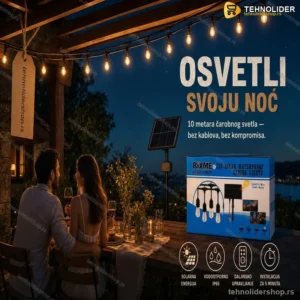 Solarni LED Niz 10m sa Daljinskim – Dekorativna Solarna Rasveta za Dvorište