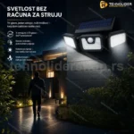 Solarni LED Reflektor sa Senzorom Pokreta i 3 Rotirajuće Glave – Maksimalno Osvetljenje Bez Troškova Struje!