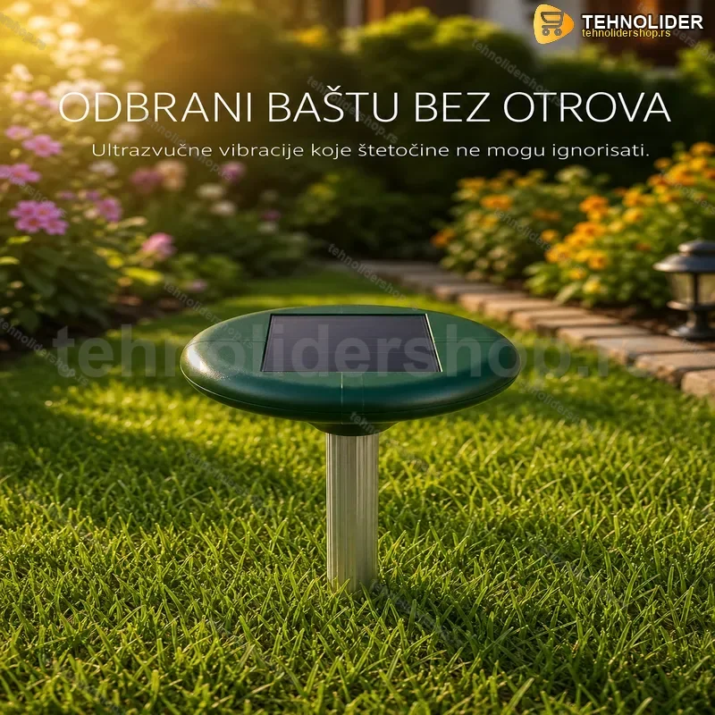 Solarni ultrazvučni rasterivač krtica, zmija i ostalih glodara Solarni ultrazvučni rasterivač krtica, zmija i ostalih glodara