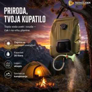 Solarni tuš 20L za kampovanje deluxe
