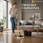 Spin Mop sa rotirajućom glavom PROFF Black — čišćenje bez saginjanja