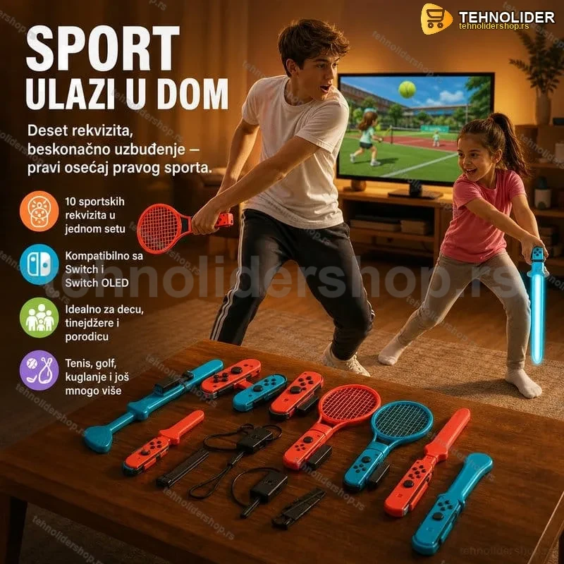 Nintendo Switch 10-u-1 Sportski Set Pribor – Uronite u svet sportskih avantura sa kompletnim paketom dodataka! Nintendo Switch 10-u-1 Sportski Set Pribor – Uronite u svet sportskih avantura sa kompletnim paketom dodataka!