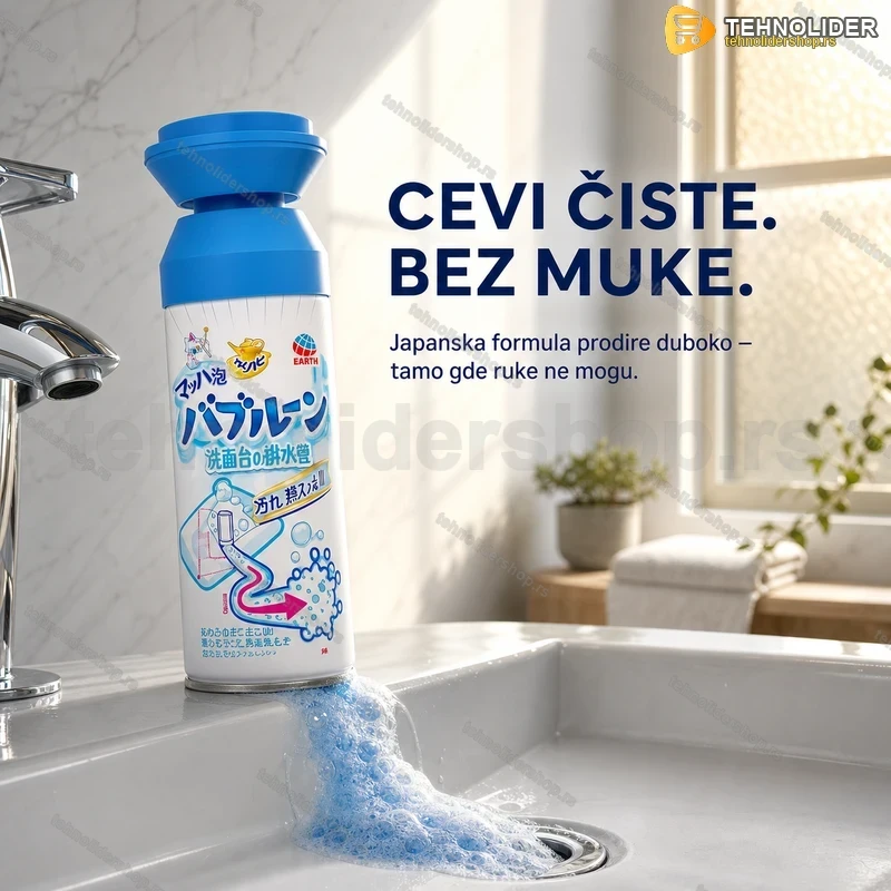 sprej-pena-za-ciscenje-odvoda-tehnolidershop Japanska Sprej Pena za Čišćenje Odvoda — Dubinsko Čišćenje Cevi i Sifona