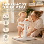 Stalak za Kupanje Bebe sa Podesivom Visinom i Držačem – ABS Plastika