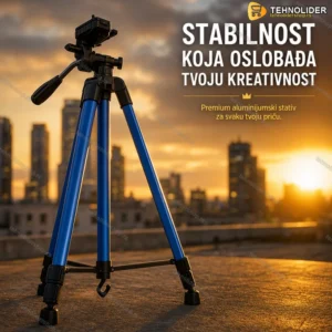 Stativ Tripod 3366 – Podesivi Aluminijumski Stalak za Fotoaparat i Telefon