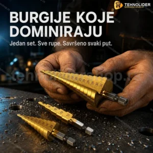 Stepenaste Burgije HSS Set 3 Komada – Bušenje Metala, Aluminijuma i Drveta (4–32mm)