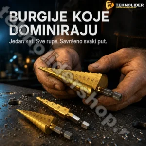 Stepenaste Burgije HSS Set 3 Komada – Bušenje Metala, Aluminijuma i Drveta (4–32mm)