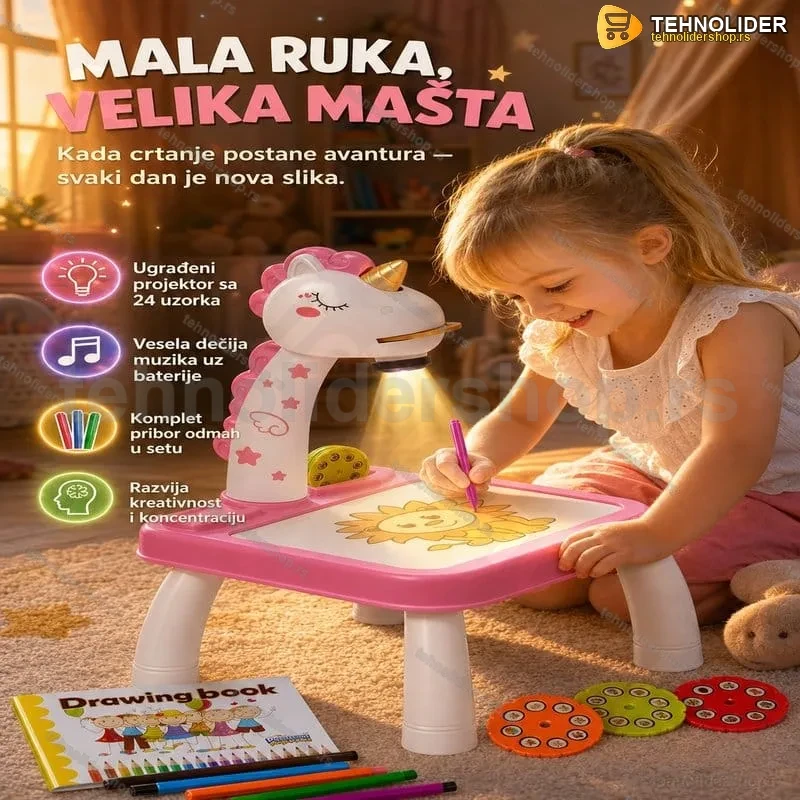 Stočić za crtanje sa projektorom Stočić za crtanje sa projektorom
