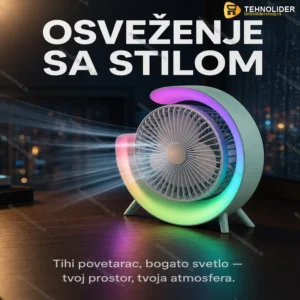 Stoni Ventilator Sa 3 Brzine i Svetlom