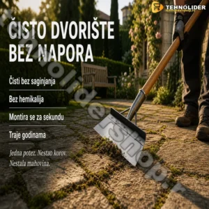 Strugač za Korov i Mahovinu – Alat za Čiste Staze i Dvorišta