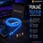 Svetleći Magnetni Punjač za Telefon – USB-C, Micro USB i Lightning