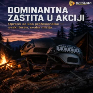 Taktička Slem Kaciga za Airsoft – Podesiva, Crna