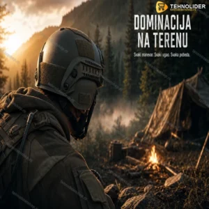 Taktička Airsoft Kaciga Slem – Zelena, Podesiva s Nosačima