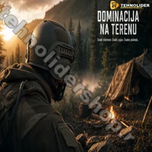 Taktička Airsoft Kaciga Slem – Zelena, Podesiva s Nosačima