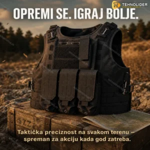 Taktički Podesivi Prsluk sa Torbicama i Pouručjem za Okvire — Airsoft i Streljaštvo