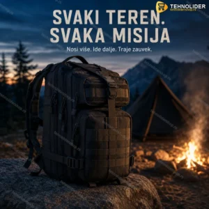 Taktički Ranac 30L MOLLE | Cordura 1500 | Crni