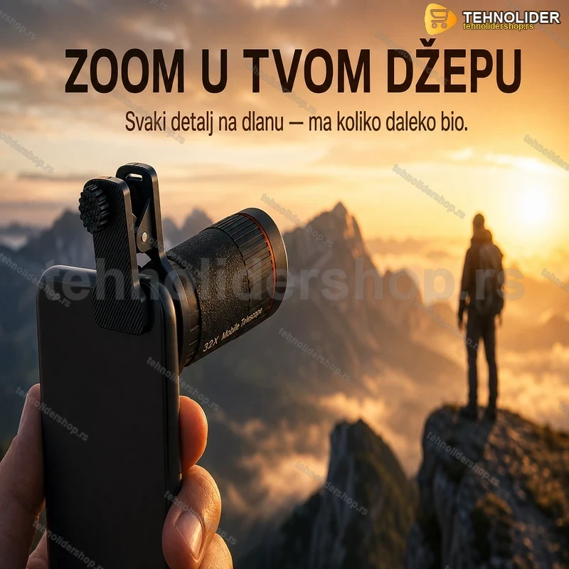 teleskop-objektiv-za-telefon-tehnolidershop Teleskop objektiv za telefon sa klipsom i zaštitnom torbicom