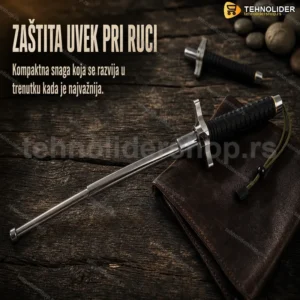 Teleskopski pendrek na izvlačenje sa štitnikom za ruku