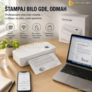 Termalni Štampač A4 – Bežično Štampanje bez Mastila