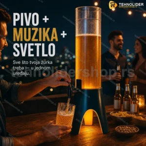 Točilica za pivo 3L sa LED svetlom i Bluetooth zvučnikom
