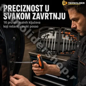 Set Torex i Imbus Ključeva sa T Ručkom – 16 Komada, Chrome Vanadium