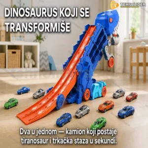 Transformišući kamion dinosaurus sa dvostrukom trkačkom stazom