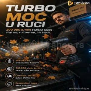 Turbo Pištolj za Vazduh – Bežični Fen na Bateriju 48V