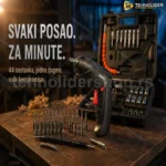 Turbofix Pro — Aku električni odvijač set sa 44 nastavka i kutijom
