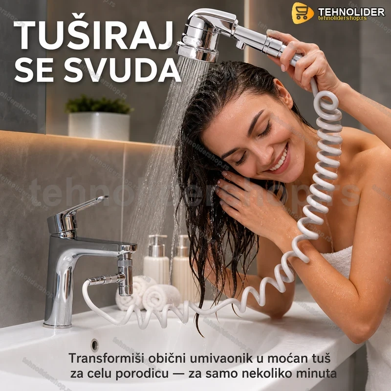 tus-za-umivaonik-2-u-1-tehnolidershop 2 u 1 Tuš za Umivaonik sa Fleksibilnim Crevom i Ventilom za Prebacivanje