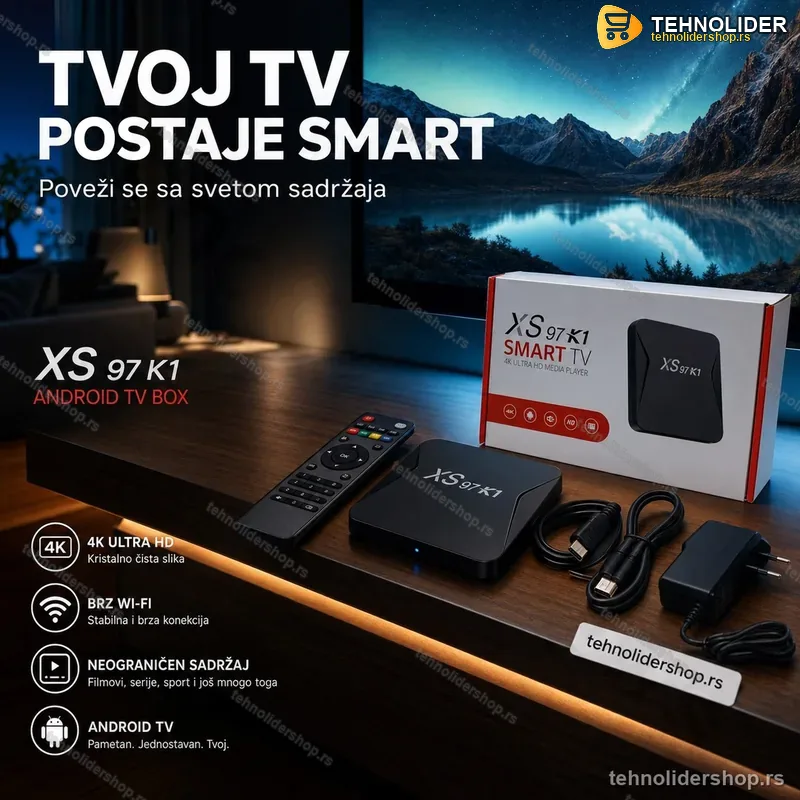 Android TV Box XS97-K1 4K – Smart Multimedia Uređaj 2GB/16GB Android TV Box XS97-K1 4K – Smart Multimedia Uređaj 2GB/16GB