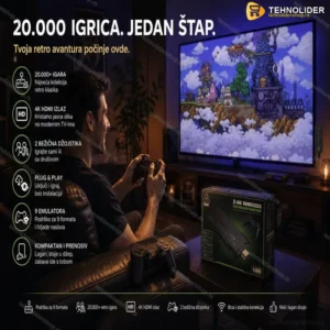 TV Game Stick Retro Konzola sa 20.000 Igrica i 2 Bežična Džojstika