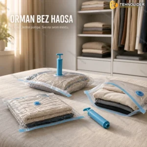 Vakuum Kese za Orman – Set od 12 Komada sa Ručnom Pumpom